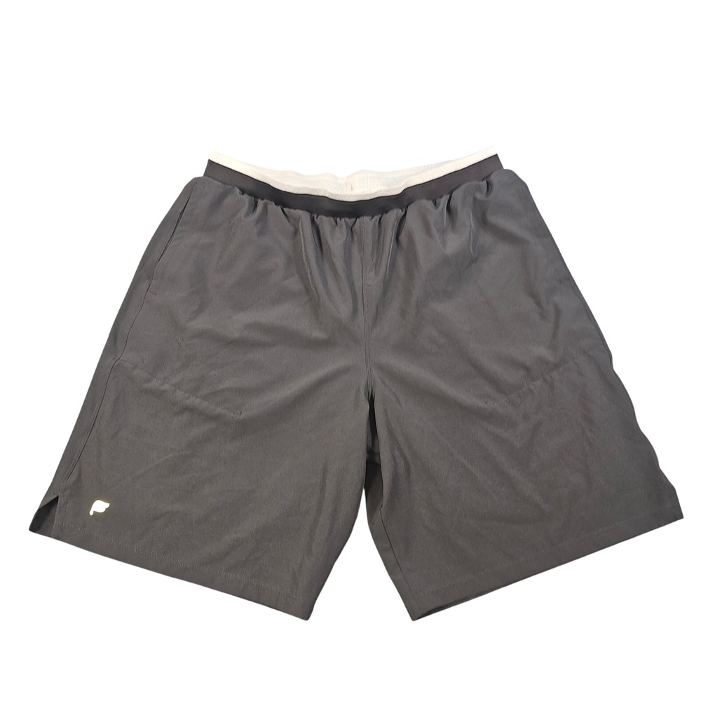 Fabletics Mens Athletic Training Shorts Charcoal Gray Elastic Waist Size XL 8in